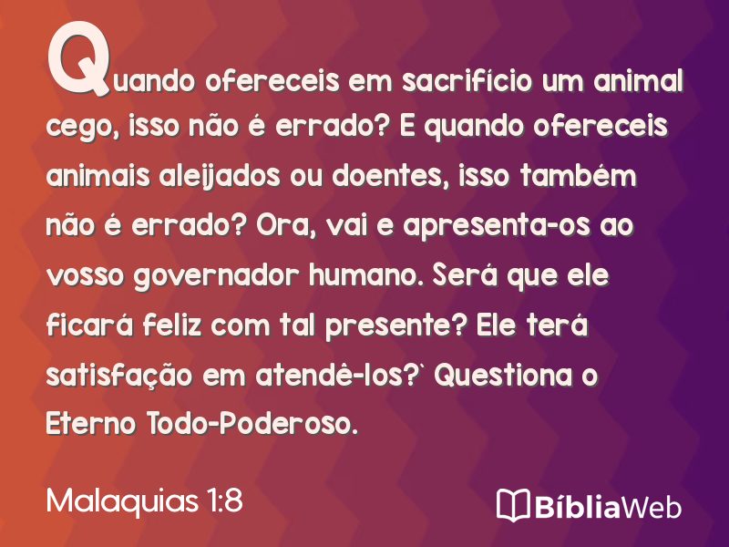 Malaquias 1:8 em imagem para compartilhar