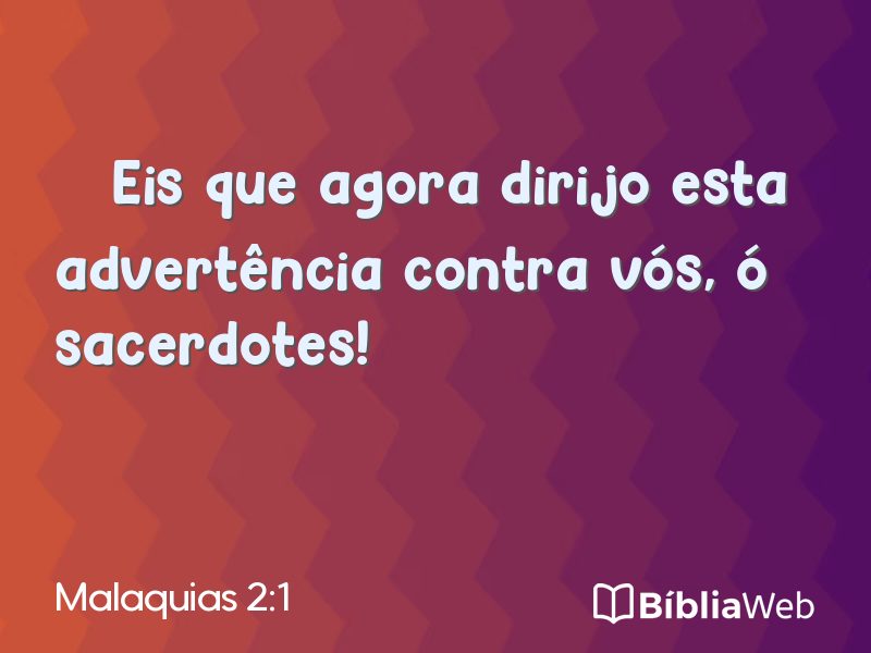 Malaquias 2:1 em imagem para compartilhar