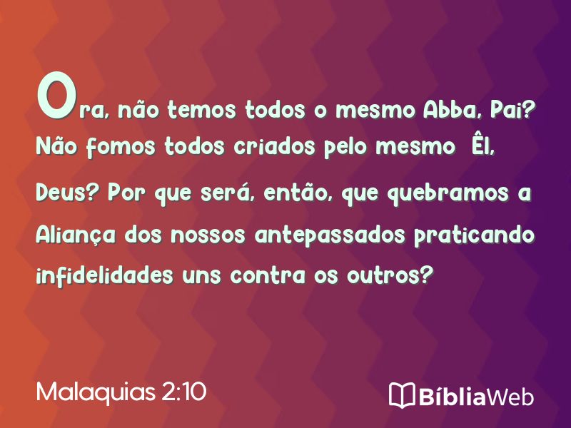 Malaquias 2:10 em imagem para compartilhar