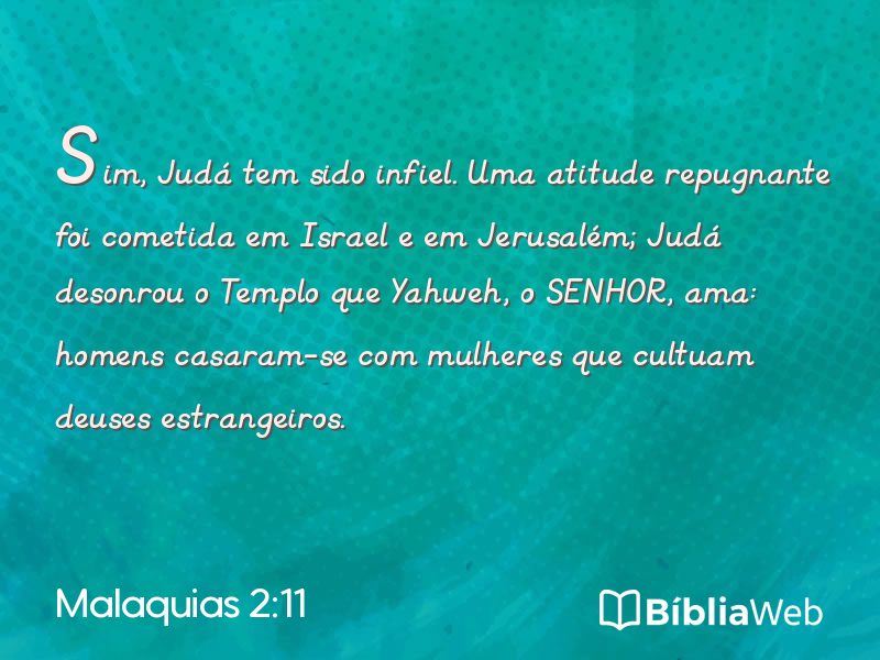 Malaquias 2:11 em imagem para compartilhar