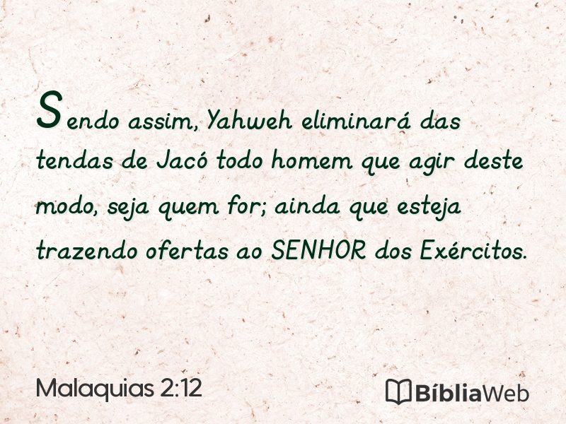 Malaquias 2:12 em imagem para compartilhar