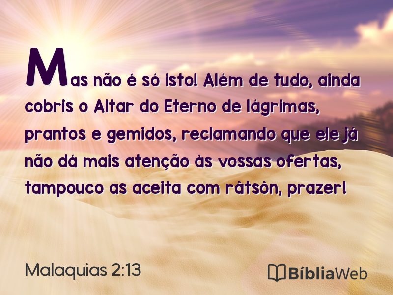 Malaquias 2:13 em imagem para compartilhar