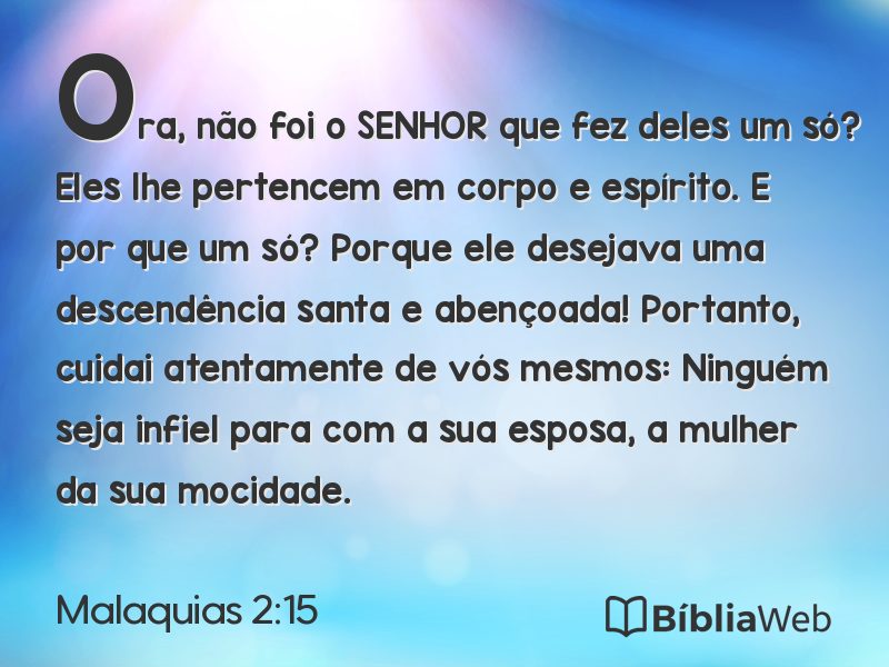 Malaquias 2:15 em imagem para compartilhar
