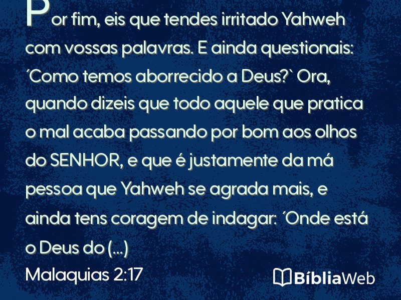 Malaquias 2:17 em imagem para compartilhar