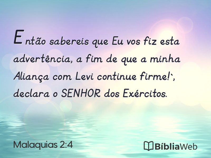 Malaquias 2:4 em imagem para compartilhar