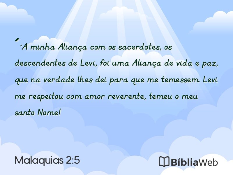 Malaquias 2:5 em imagem para compartilhar