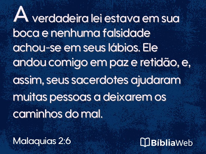 Malaquias 2:6 em imagem para compartilhar