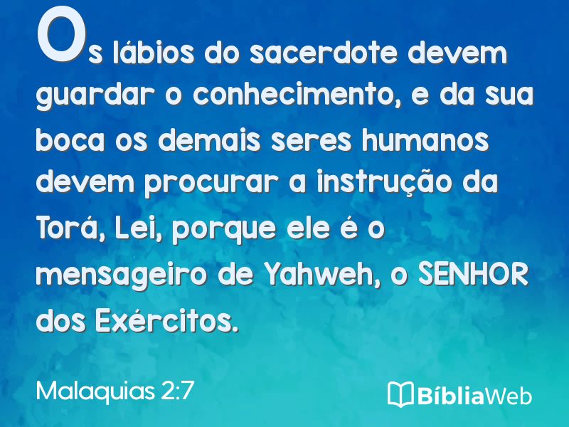 Malaquias 2:7 em imagem para compartilhar