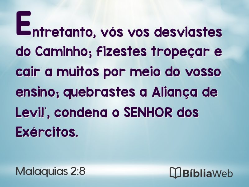 Malaquias 2:8 em imagem para compartilhar