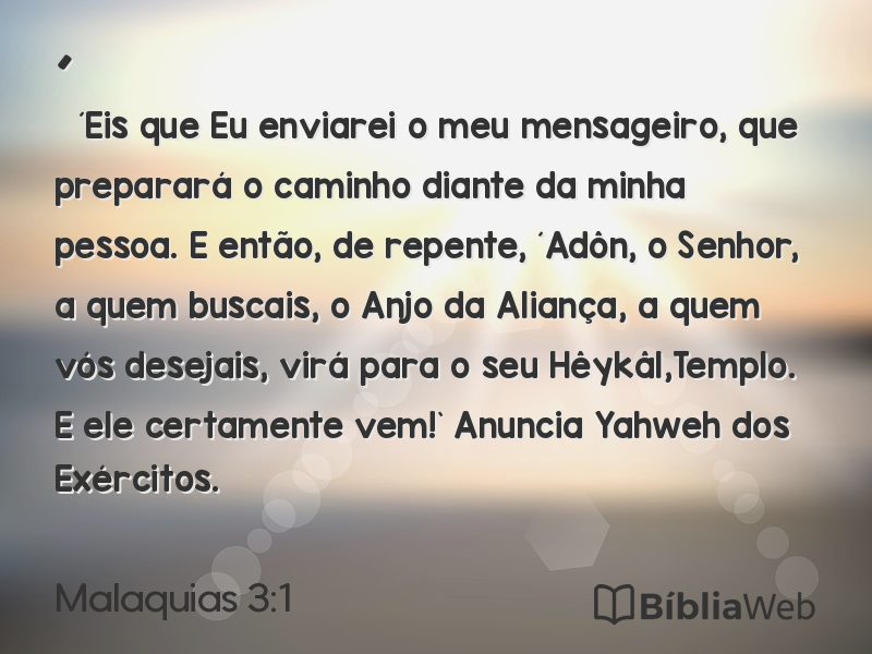 Malaquias 3:1 em imagem para compartilhar