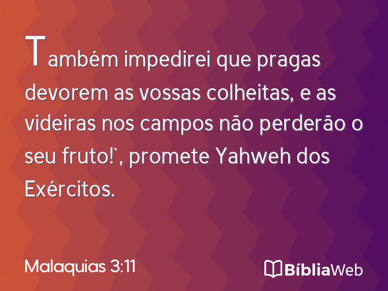 Malaquias 3:11 em imagem para compartilhar