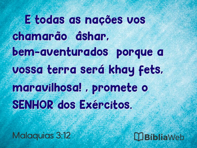 Malaquias 3:12 em imagem para compartilhar
