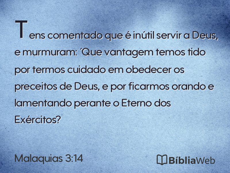 Malaquias 3:14 em imagem para compartilhar