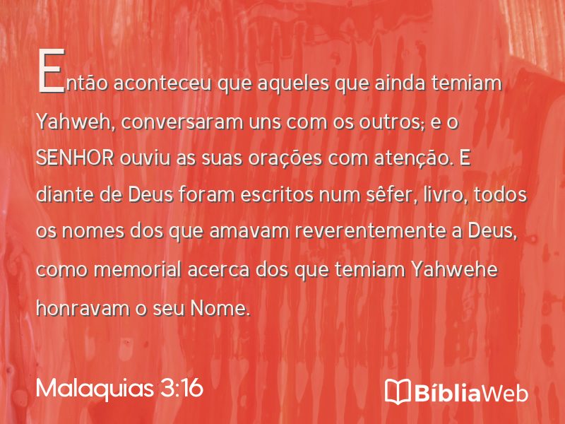 Malaquias 3:16 em imagem para compartilhar