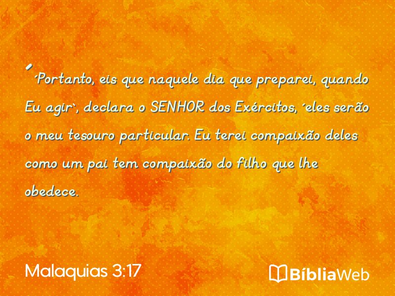 Malaquias 3:17 em imagem para compartilhar