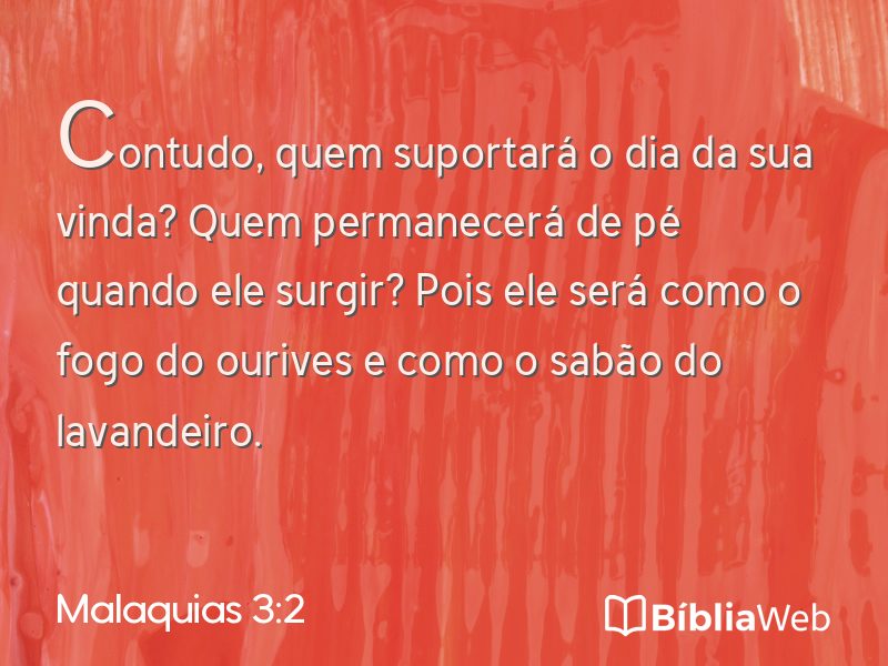 Malaquias 3:2 em imagem para compartilhar