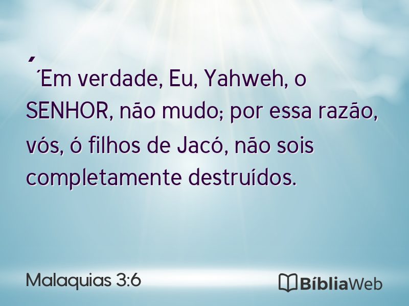 Malaquias 3:6 em imagem para compartilhar