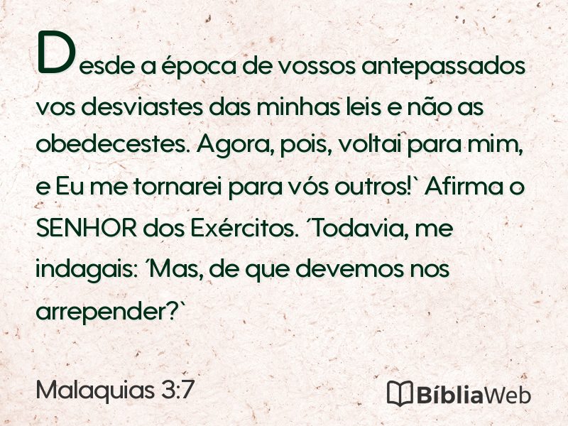 Malaquias 3:7 em imagem para compartilhar