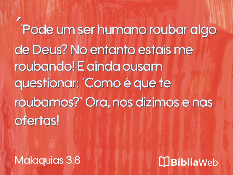Malaquias 3:8 em imagem para compartilhar