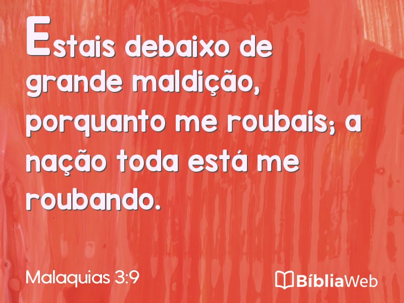 Malaquias 3:9 em imagem para compartilhar