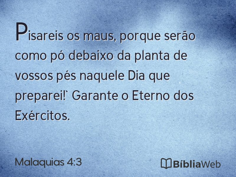 Malaquias 4:3 em imagem para compartilhar