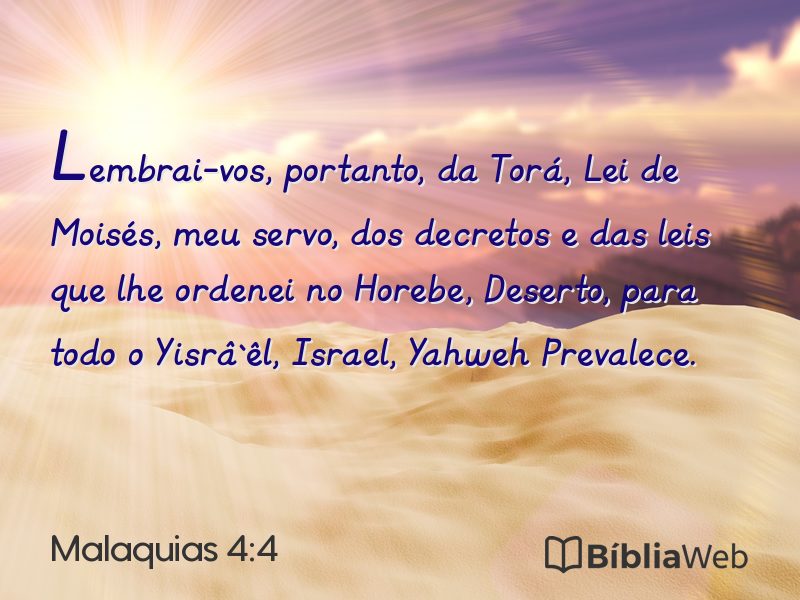 Malaquias 4:4 em imagem para compartilhar