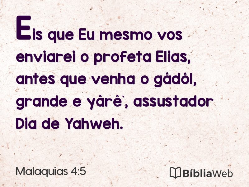 Malaquias 4:5 em imagem para compartilhar