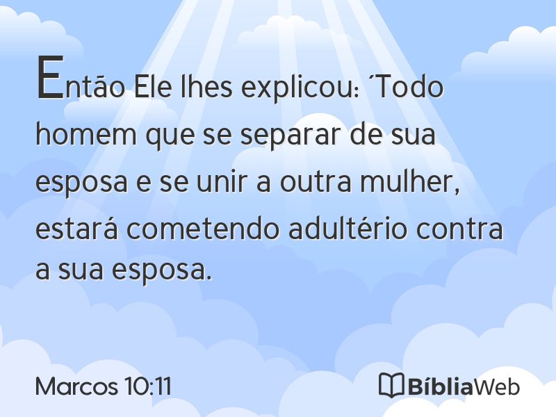 Marcos 10:11 em imagem para compartilhar