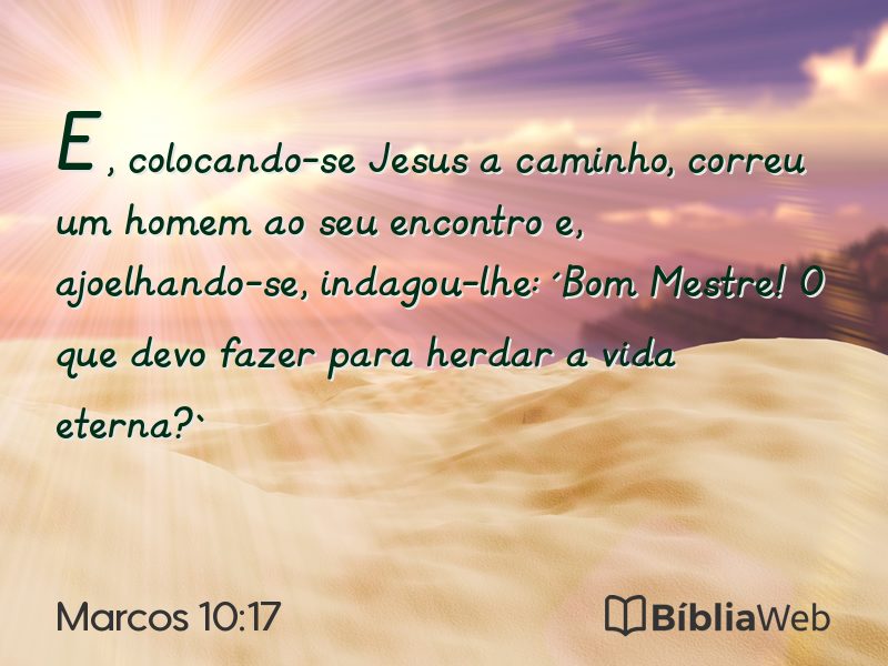 Marcos 10:17 em imagem para compartilhar