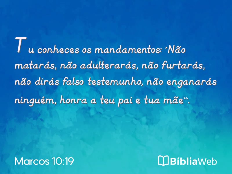 Marcos 10:19 em imagem para compartilhar