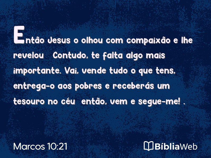 Marcos 10:21 em imagem para compartilhar