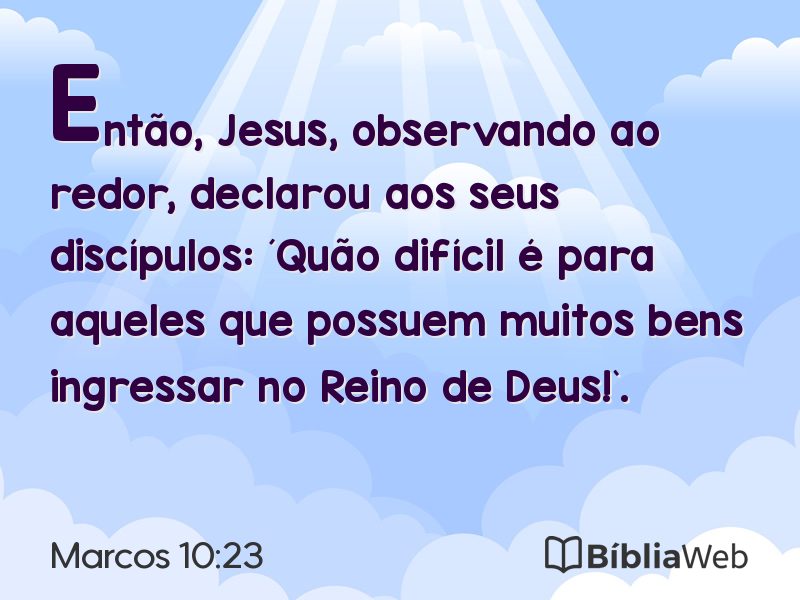 Marcos 10:23 em imagem para compartilhar