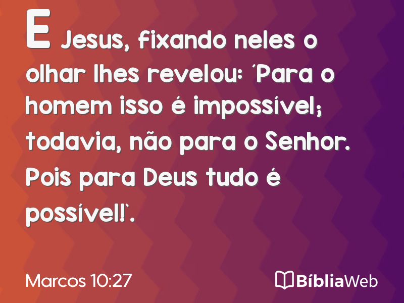 Marcos 10:27 em imagem para compartilhar