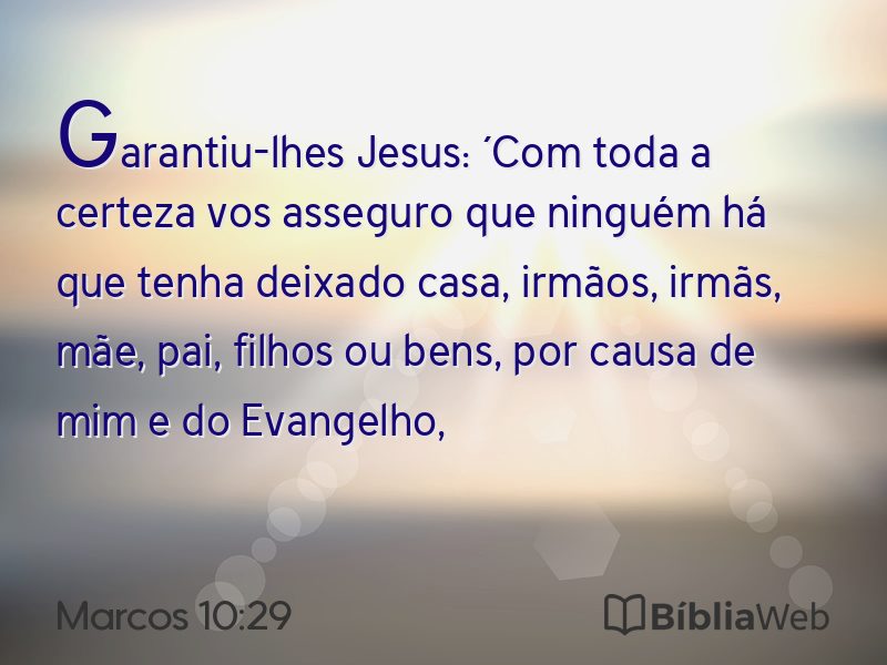 Marcos 10:29 em imagem para compartilhar