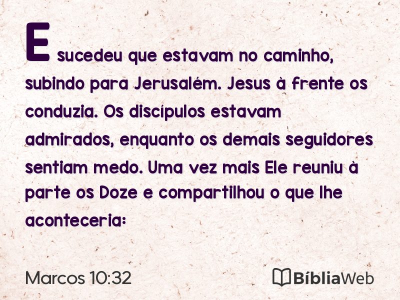 Marcos 10:32 em imagem para compartilhar