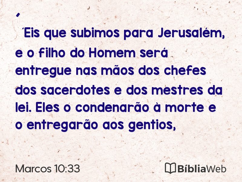 Marcos 10:33 em imagem para compartilhar