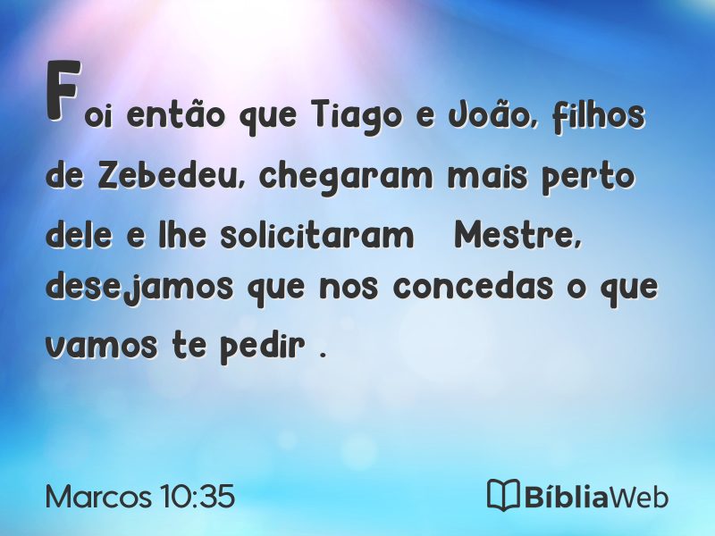 Marcos 10:35 em imagem para compartilhar