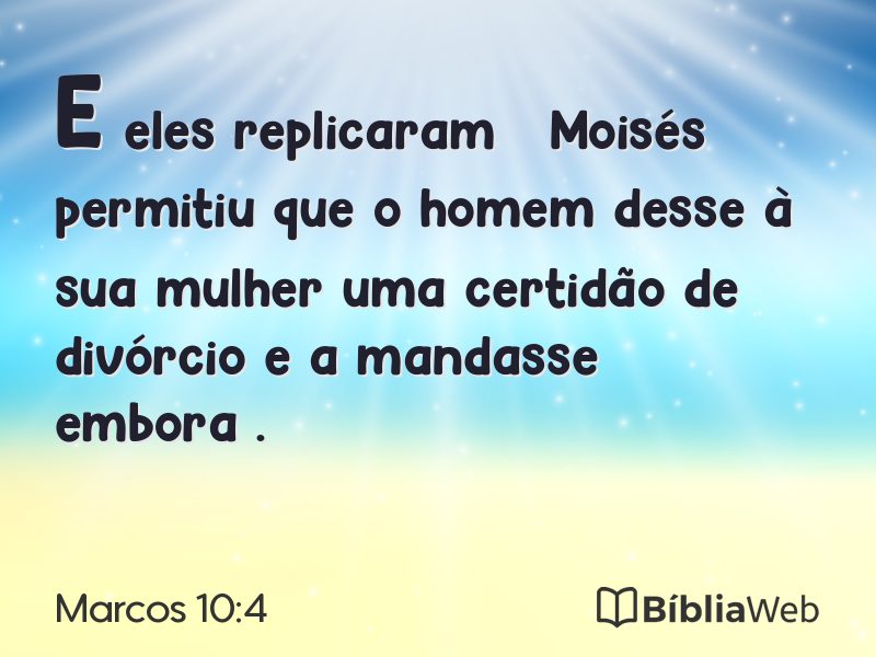 Marcos 10:4 em imagem para compartilhar