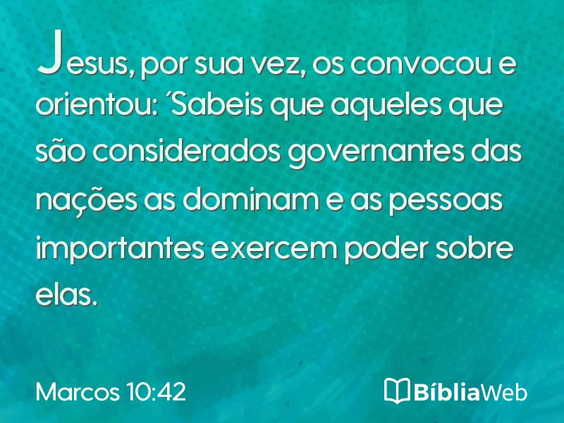 Marcos 10:42 em imagem para compartilhar