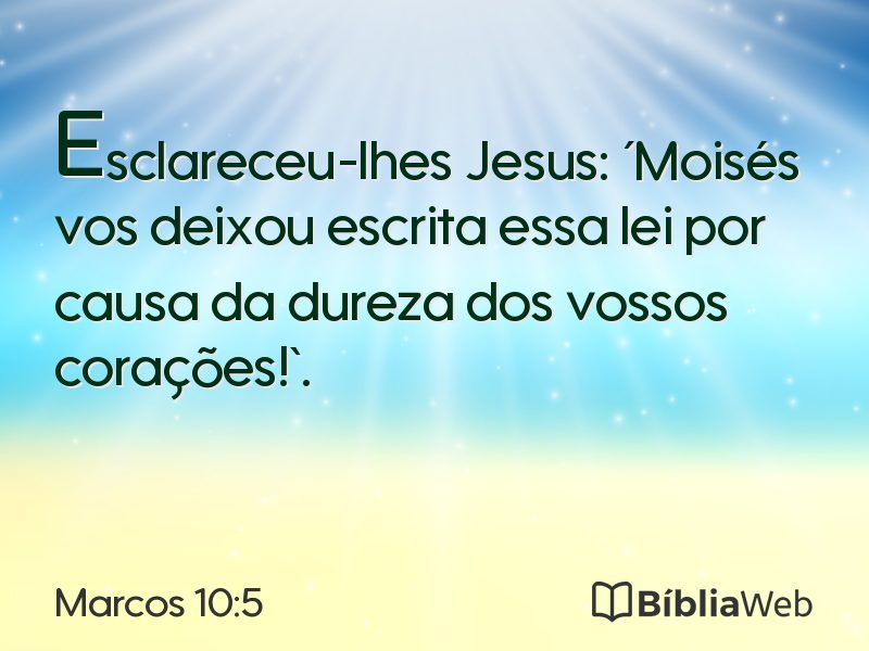 Marcos 10:5 em imagem para compartilhar