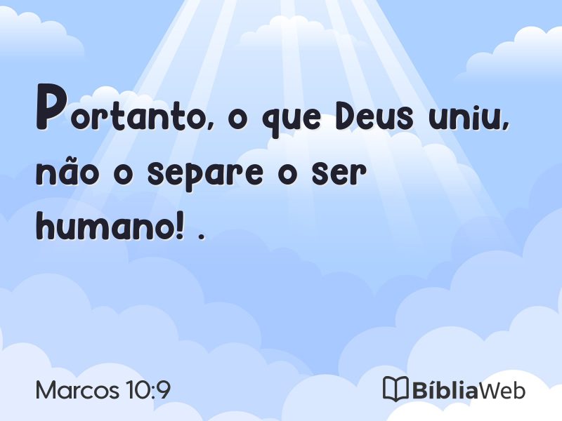 Marcos 10:9 em imagem para compartilhar