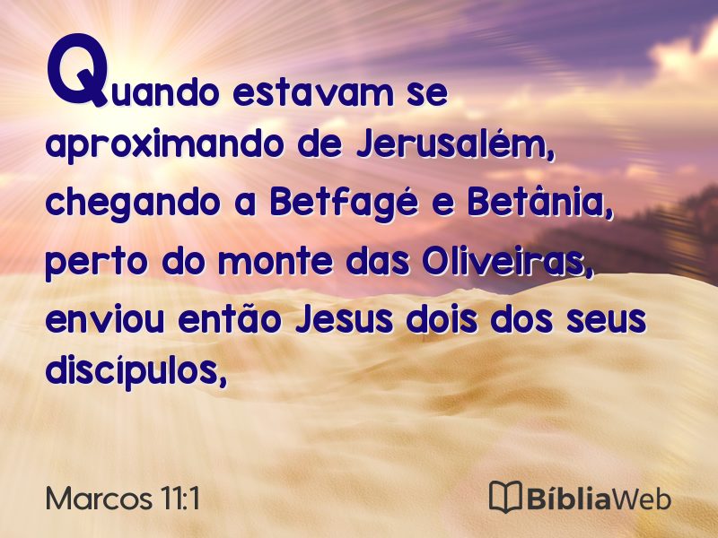 Marcos 11:1 em imagem para compartilhar