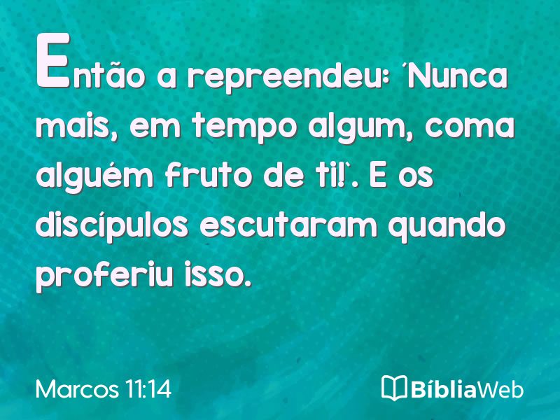 Marcos 11:14 em imagem para compartilhar