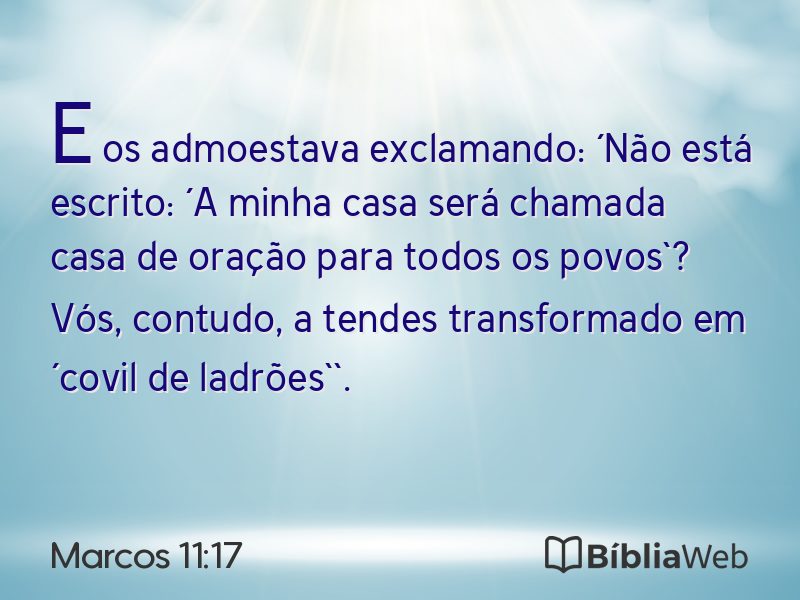 Marcos 11:17 em imagem para compartilhar