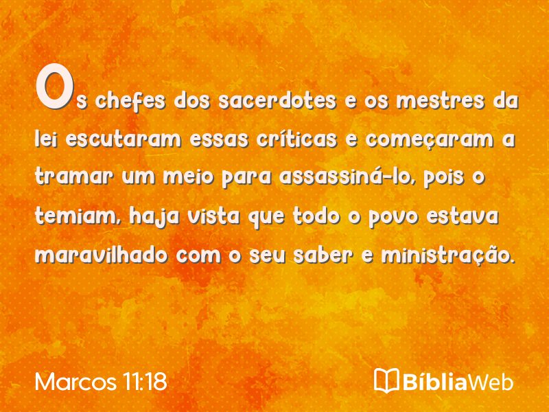 Marcos 11:18 em imagem para compartilhar