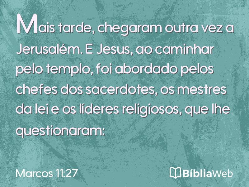 Marcos 11:27 em imagem para compartilhar
