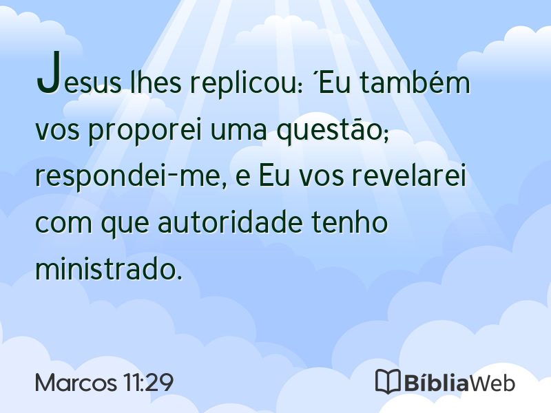 Marcos 11:29 em imagem para compartilhar