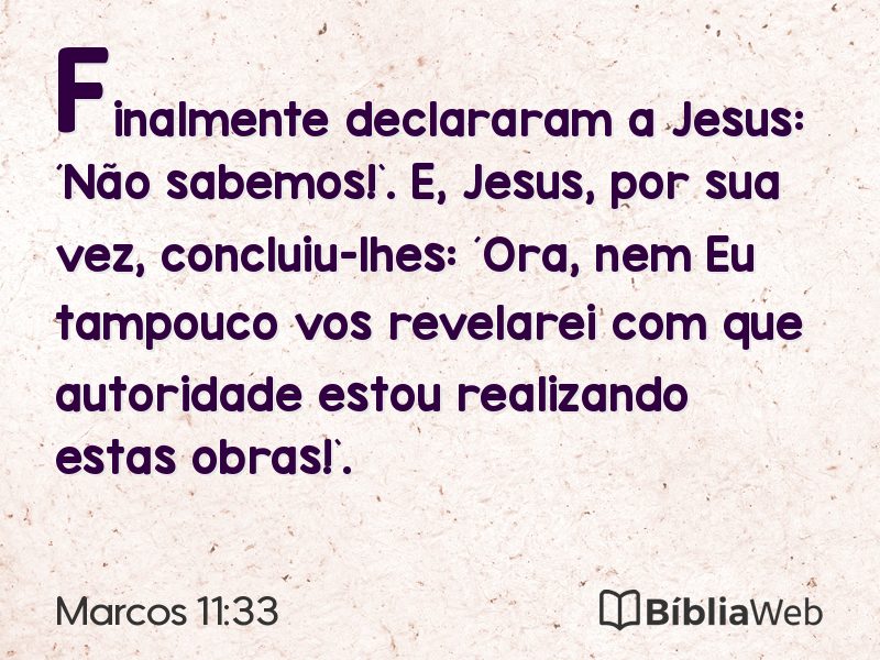 Marcos 11:33 em imagem para compartilhar