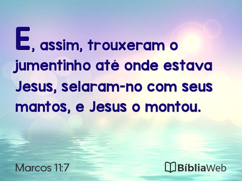 Marcos 11:7 em imagem para compartilhar