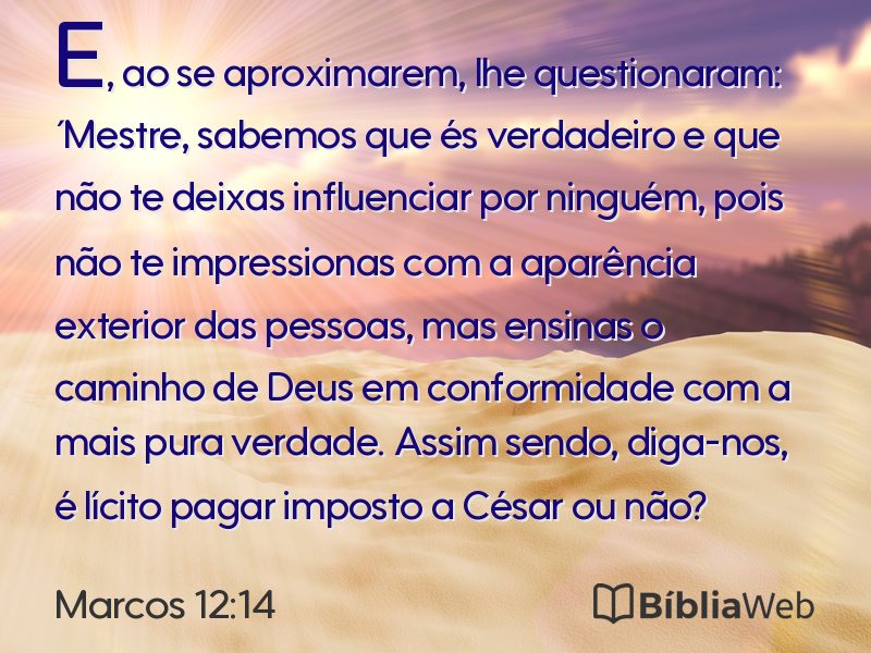 Marcos 12:14 em imagem para compartilhar